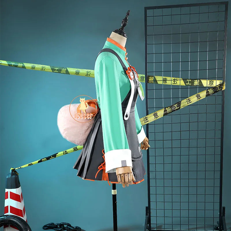 Zenless Zone Zero Zhao Cosplay Costume Dress Uniform Headwear Tail Earrings Rabbit Ear Halloween Party for Women Girls Role Play