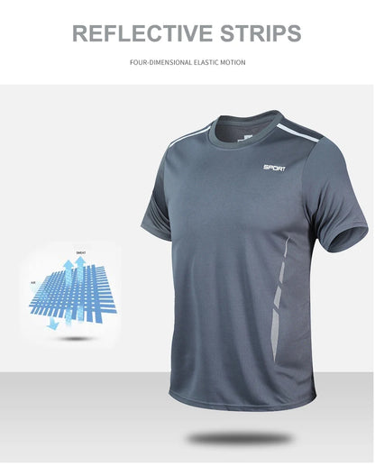 Chrlck Men’s Quick Drying Breathable Running and Outdoor Sports Set – T-Shirt Shorts with Soft Elasticity for Hiking