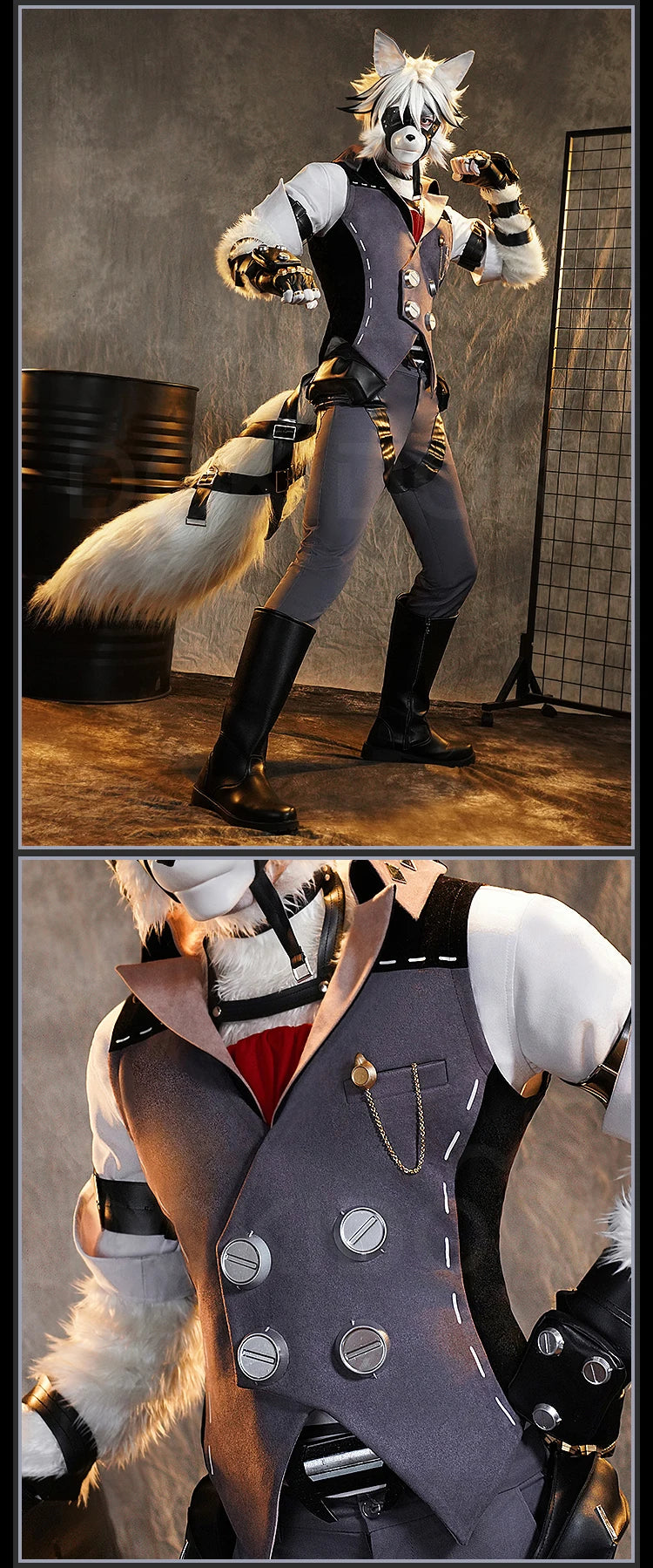 Von Lycaon Cosplay Costume Game Zenless Zone Zero【S-3XL】DokiDoki-R ZZZ Von Lycaon Ears Tail Halloween Plus Size