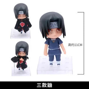 11cm 3Pcs/Set Naruto Anime Action Figure Uchiha Itachi Kakashi Cartoon Toys Itachi Akatsuki Collectible Ornament For Child Gifts