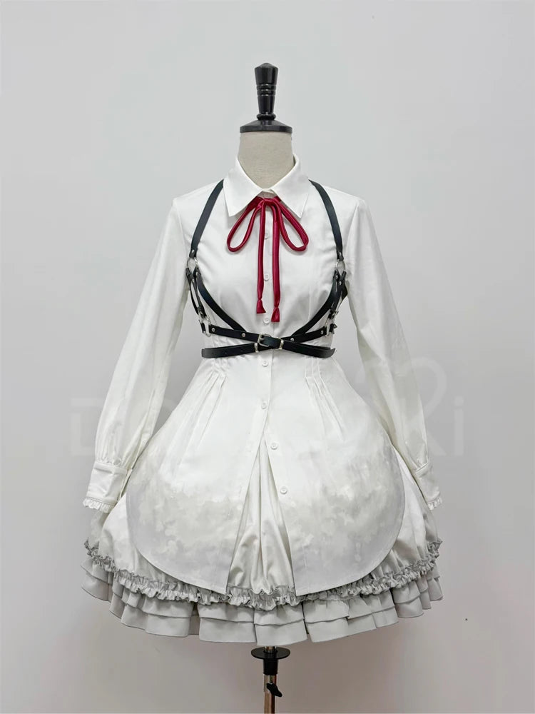 IN STOCK Akiyamaa Mizuki Mikuu Cosplay Costume Game Cosplay【XS-2XL】DokiDoki-R Women White Lolita Dress Mizu5 Cosplay Plus Size