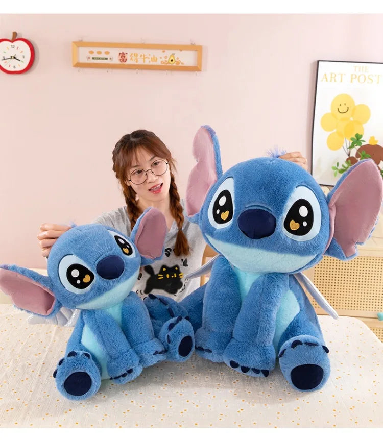 25/40/60cm Big Size Angel Stitch Disney Anime Plush Stuffed Dolllilo & Stitch Cartoon Plushies Pillow Ornaments Holiday Gifts