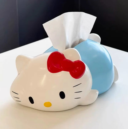New Sanrio Hello Kitty Tissue Box Cute Party Paper Drawing Box Creative Design Napkin Storage Box