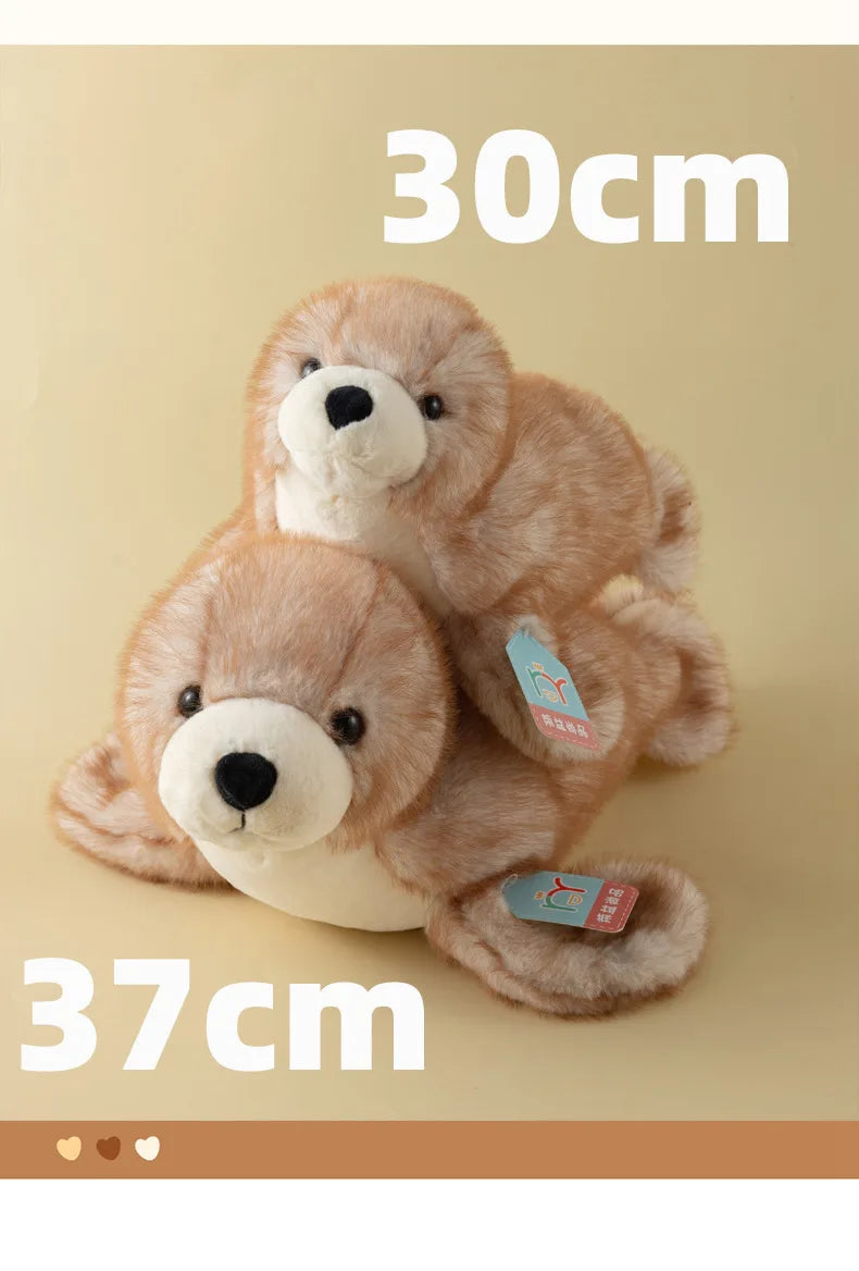 Cute Realistic Marine Seal Plush Doll White Grey Stuffed Seal Soft Toy Kawaii Sea Animal Plushies Birthday Xmas Present