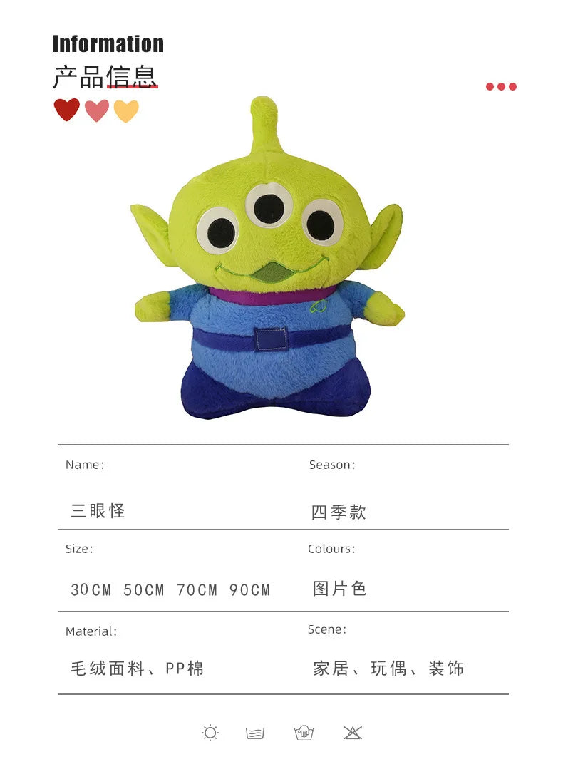 50/70/90cm Super Big Size Alien Disney Cartoon Anime Plush Stuffed Doll Cute Room Decorated Plushie Children Pillow Holiday Gift