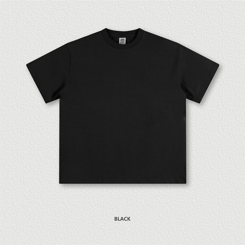 ZODF 2024 Heavy-Weight 345gsm Basic Solid T-Shirts For Men Unisex Women Summer Loose 100% Cotton T Shirt Brand Clothes HY0771