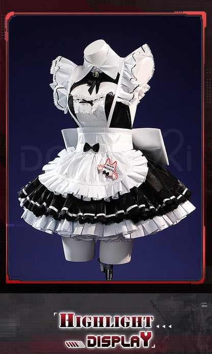 Privaty Cosplay Costume Game DokiDoki-R Women Cute Black White Maid Dress Privaty Sexy Costume Cosplay Suits