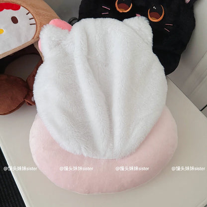 Kawaii Hello Kitty Neck Support Pillow with Hat Soft Plush Travel U-Shaped Pillow Nap Sleeping Cartoon Comfortable Journeys Girl