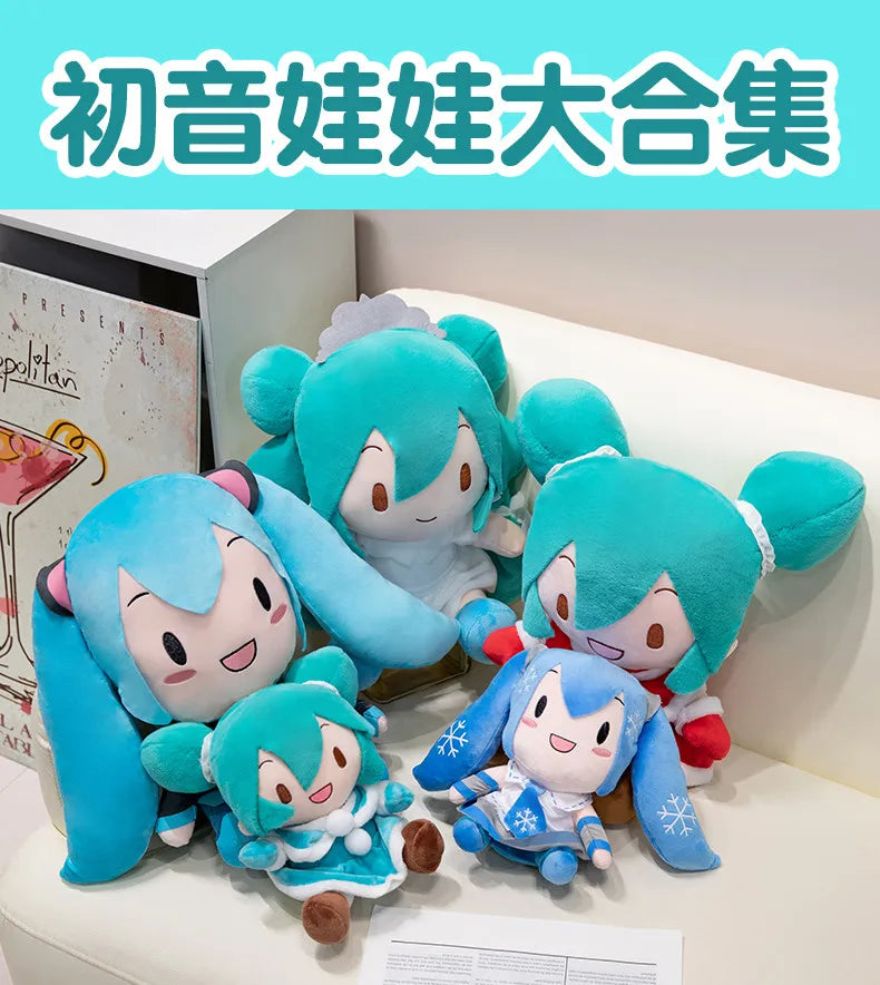 Lovely Hatsune Miku Fufu Plush Toys Preciality Classic Deep Sea Collection SEGA Hatsune Miku Stuffed Doll  Kids Xmas Gifts