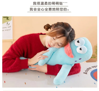 Sanrio 80cm Cute Plush Cartoon Ugly Fish Stuffed Toy Funny Knock Knock Doll New Viral Kids Birthday Christmas Gift for Children