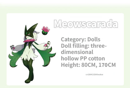 150CM Meowscarada Plush Big Size Pokemon Plushie Cartoon Anime Stuffed Kawaii Ornament Comfortable Soft Doll Toy Ornament Gift