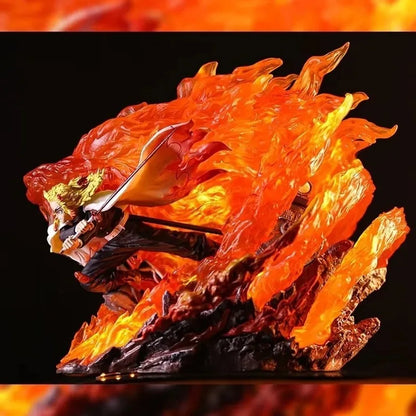 Hot Demon Slayer Rengoku Kyoujurou Fire Pillar Anime Figure Model Statue Boys Collection Desktop Decoration Ornament Toys Gifts