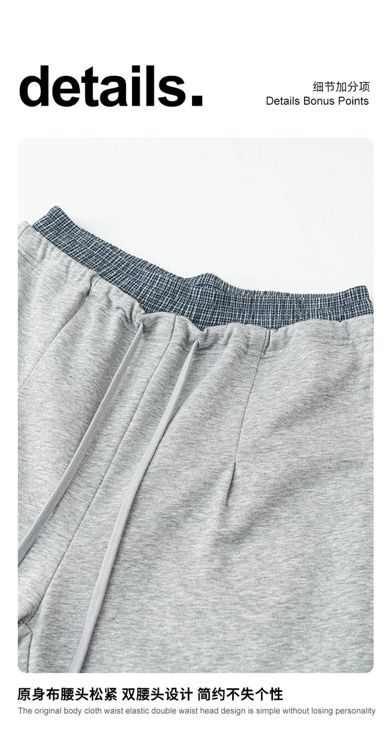 ZODF New 2025 Spring Men 280gsm Straight Pants Unisex Casual High Street Double Waist Sport Trousers Brand Streetwear HY1004