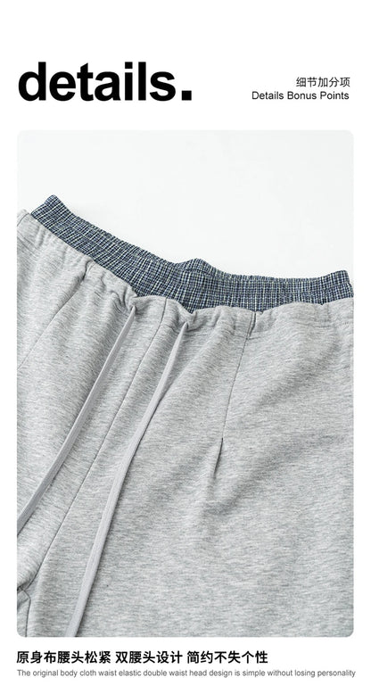 ZODF New 2025 Spring Men 280gsm Straight Pants Unisex Casual High Street Double Waist Sport Trousers Brand Streetwear HY1004