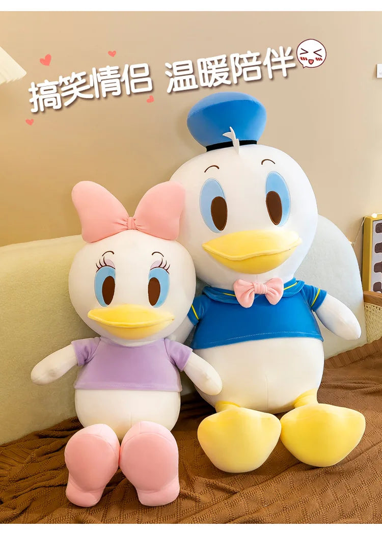 Disney Donald Duck Daisy Giant Plush Dolls Hot Toys Kawaii Soft Pillow Stuffed Animal Couple Dolls Birthday Xmas Gifts for Kids