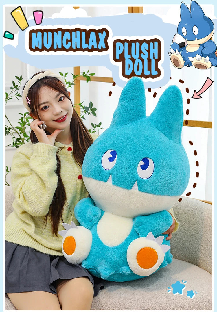 Pokemon Munchlax Snorlax Plush Toys Pokémon Anime Plushie Dolls 45-80cm Kawaii Soft Pillow Stuffed Birthday Gifts for Childrens