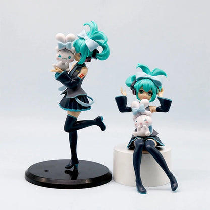 1PC 20cm/7.87inch Hatsune Miku X Cinnamoroll Anime Figure Kawaii Miku Action Figure PVC Adult Collection Model Doll Toys Gifts