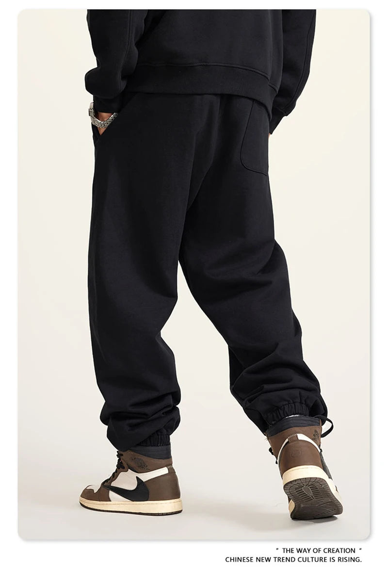 ZODF New Men Heavy Weight 440gsm Solid Sweatpants Unisex Loose Basic Casual Comfortable Sport Pants Joggers Streetwears HY0628