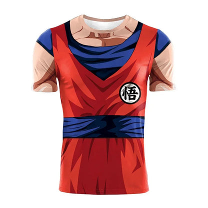 New Football Jerseys Japanese Anime Bandai Dragon Ball Goku Saiyan T-shirt Sporty Street Loose for Men and Children Christmas