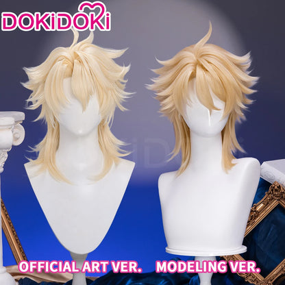 IN STOCK Varka Durin Rerir Wig Game Genshin Impact Song of the Welkin Moon DokiDoki Knights of Favonius Varka Wig Halloween Horn