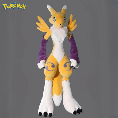 80CM Big Size Pokémon Renamon Plushies Cartoon Anime Stuffed Pillow Comfortable Soft Doll Cushion Children Toy Peluche Gift