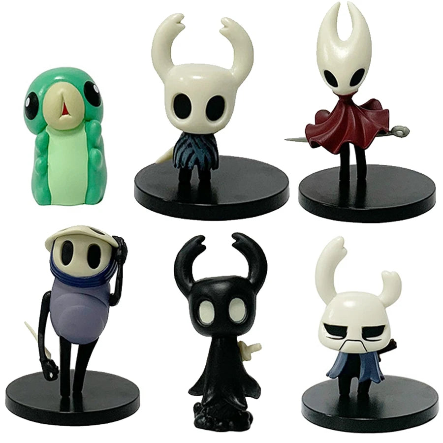 6Pcs/Set Game Hollow Knight: Silksong Figure Kawaii Q Version Little Knight Anime Figure Wasp Girl Figurine PVC Collection Toys