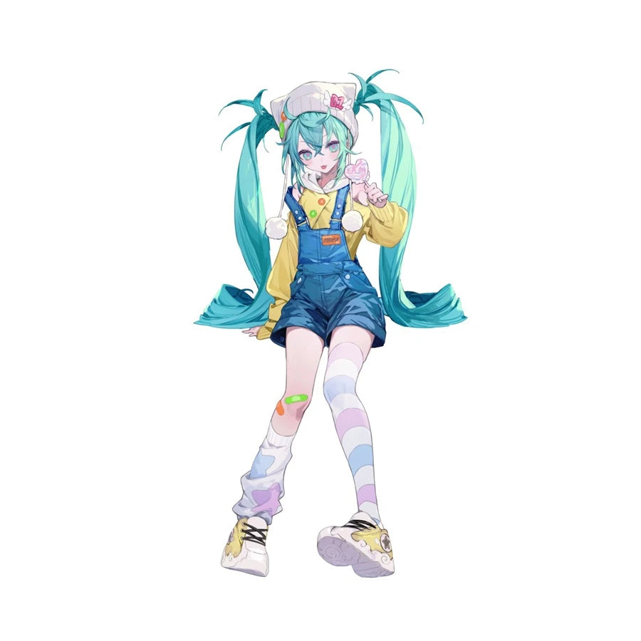 12cm Hatsune Miku Anime Figure Lollipop Miku Action Figure Kawaii Girl Noodle Stopper Figurine PVC Collection Model Doll Toys