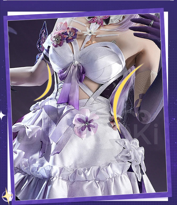 IN STOCK Castorice Cosplay Costume Game Honkai: Star Rail 【S-2XL】DokiDoki-SR HSR Castorice Purple Dress Halloween Costume