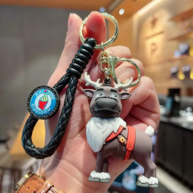 Anime Disney Keychain Cartoon Gummed Girl Mermaid Princess Keyring Cute Snow White Alice Car Key Chain Kits Toys Gift Wholesale