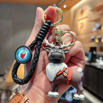 Anime Disney Keychain Frozen Mickey Mouse Minnie Lilo & Stitch  Doll Keyring Ornament Key Chain Car Pendant Kids Toys Gift