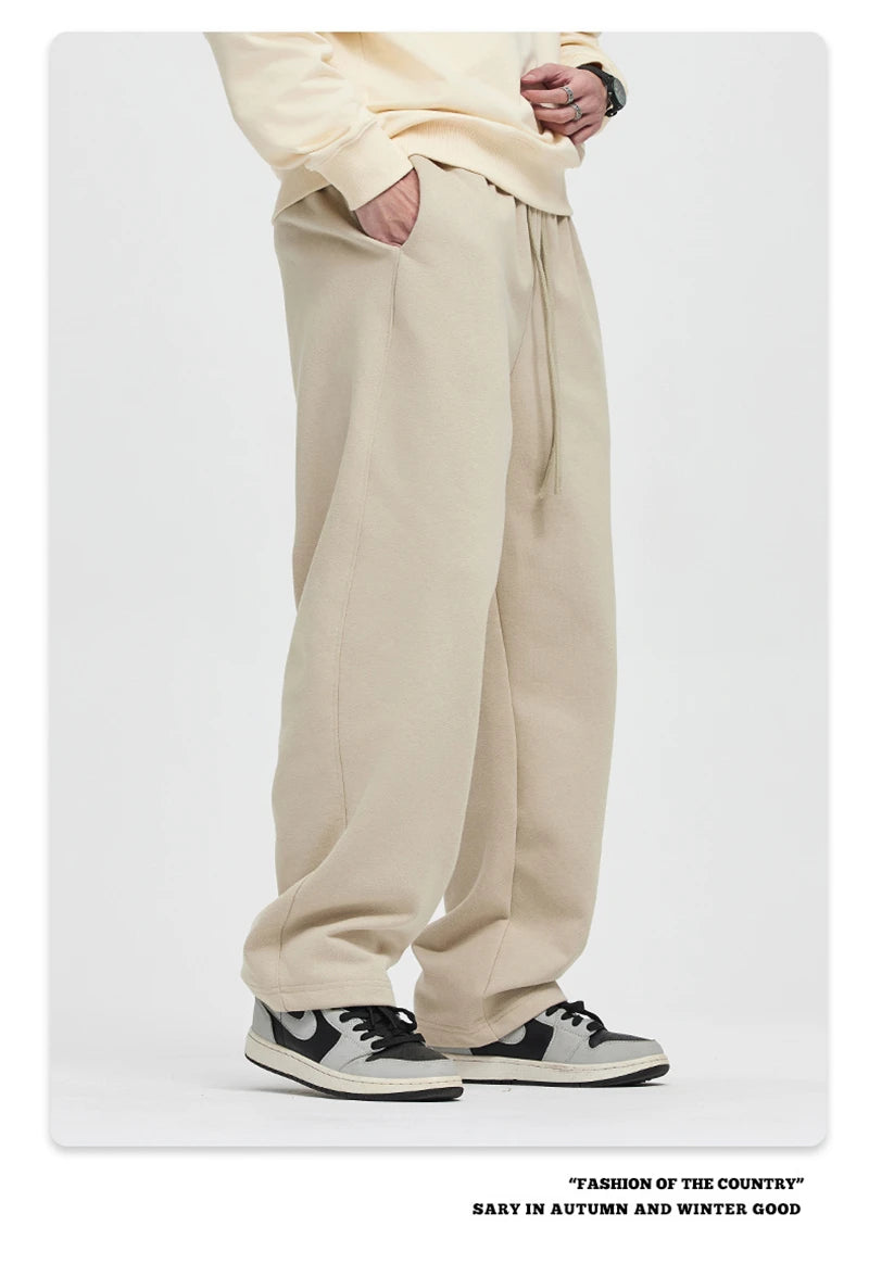 ZODF 2025 Winter Man Basic 420gsm Straight Pants Unisex Loose Clean Fit Sport Trousers Brand Streetwears HY0061