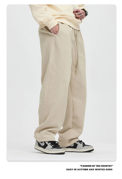 ZODF 2025 Winter Man Basic 420gsm Straight Pants Unisex Loose Clean Fit Sport Trousers Brand Streetwears HY0061