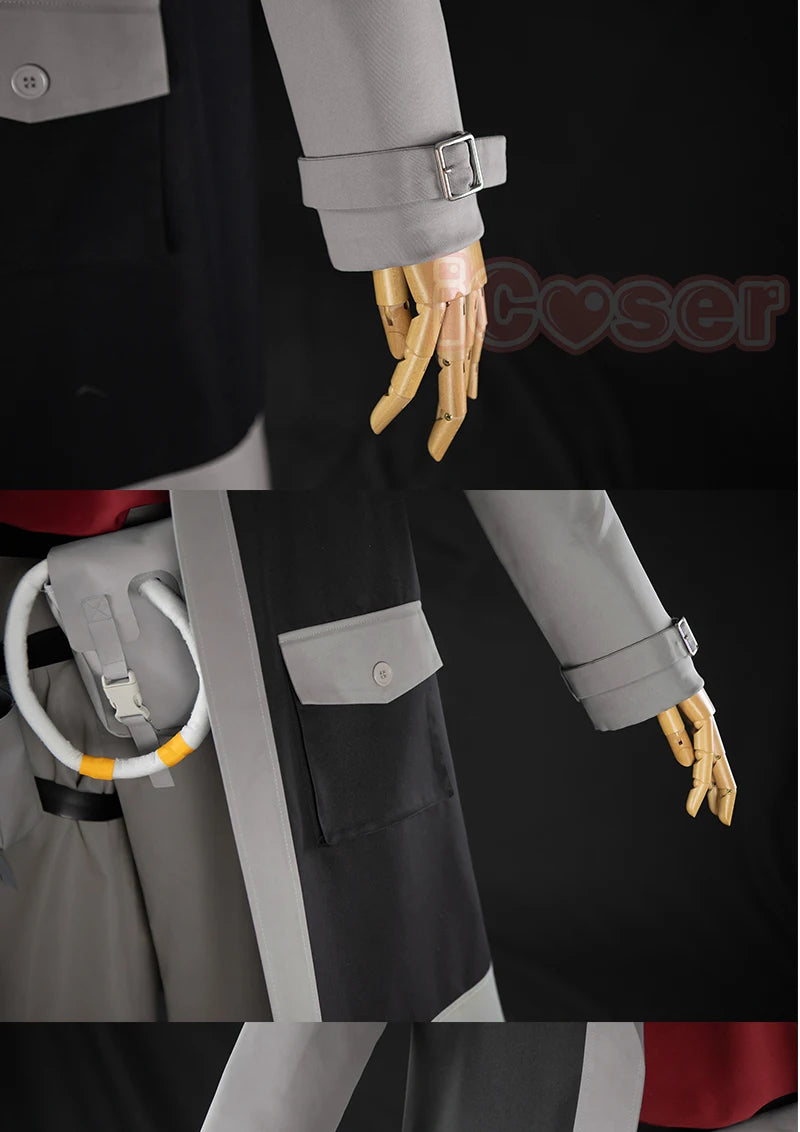 iCoser Anime Gachiakuta Enjin Cosplay Costume Wig Uniform Earrings Choker Akuta Cleaners Halloween Party for Women Men Carnival