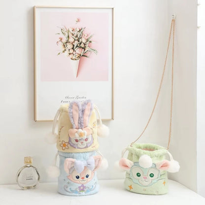 Disney Stella Gelatoni Plush Cosmetic Bag Cartoon Anime LinaBell Shoulder Bag Coin Purse Bundle Pocket Gifts For Girl