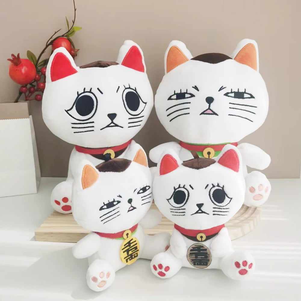 15/25cm Anime Dan Da Dan Plush Toy Cute Cartoon Figure Dandadan White Cat  Stuffed Soft Doll Lucky Cat Plushies Xmas Birthday