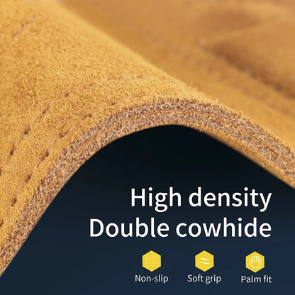 Cowhide Weightlifting Gloves with Heavy Duty Adjustable Wrist Straps for Powerlifting and Deadlifts Padded Bodybuilding