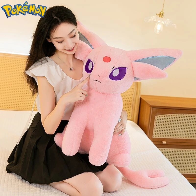 40/55/70cm Big Size Pokémon Espeon Plushies Kawaii Cartoon Anime Ornament Peluche Comfortable Soft Doll Children's Toy Gifts
