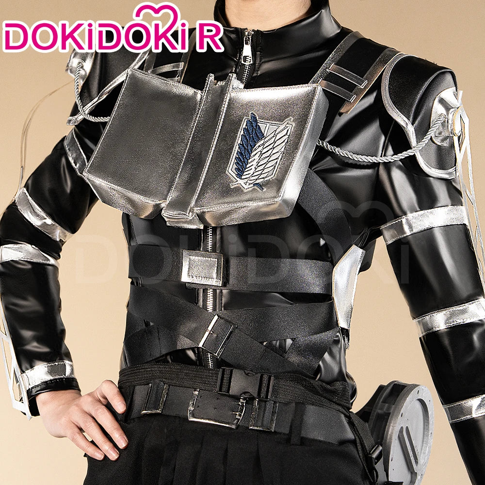 IN STOCK Levii Mikasaa Erenn Cosplay Costume Anime【S-2XL】DokiDoki-R Women Men Leather Battle Uniform Plus size