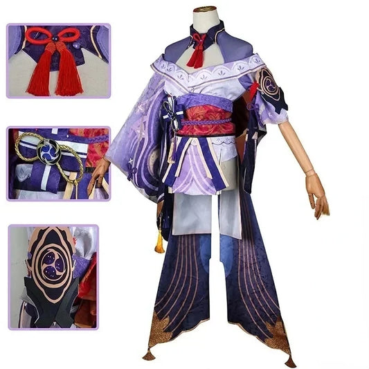 Genshin Impact Raiden Shogun Baal Costume Set Cotton Polyester