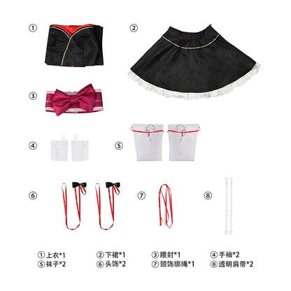 iCoser Anime Unbreakable Machine-Doll Yaya Cosplay Costume Dress Kimono Headwear Festival Halloween Party for Women Girls Props