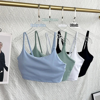 The Codex Women Solid Color Fitness Bra Tights Yoga Vest High Strength Shockproof Breathable Sports Top