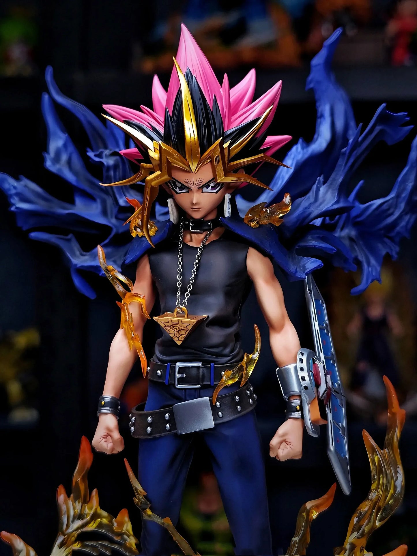 28cm Yugi Muto Figure Dark Game Dimensional Duel Monsters Action Figures Pvc Model Statue Collection Ornament Kids Toy Gifts