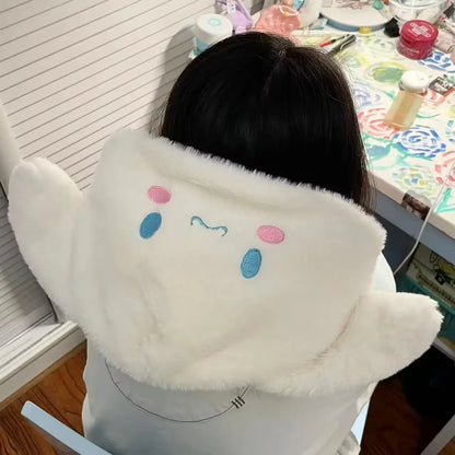 Japanese Anime Kuromi My Melody Hooded U Pillow Soft Pom Pom Purin Pochacco Plush Pillow Animal Cushion Gifts For Girl