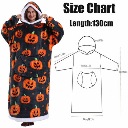 Woman Towel Robe Home Clothes Long Winter Warm Thick Bathrobe Soft Fluffy Pullovers Man Loungewear Pjs Oversized Hoodie Blanket