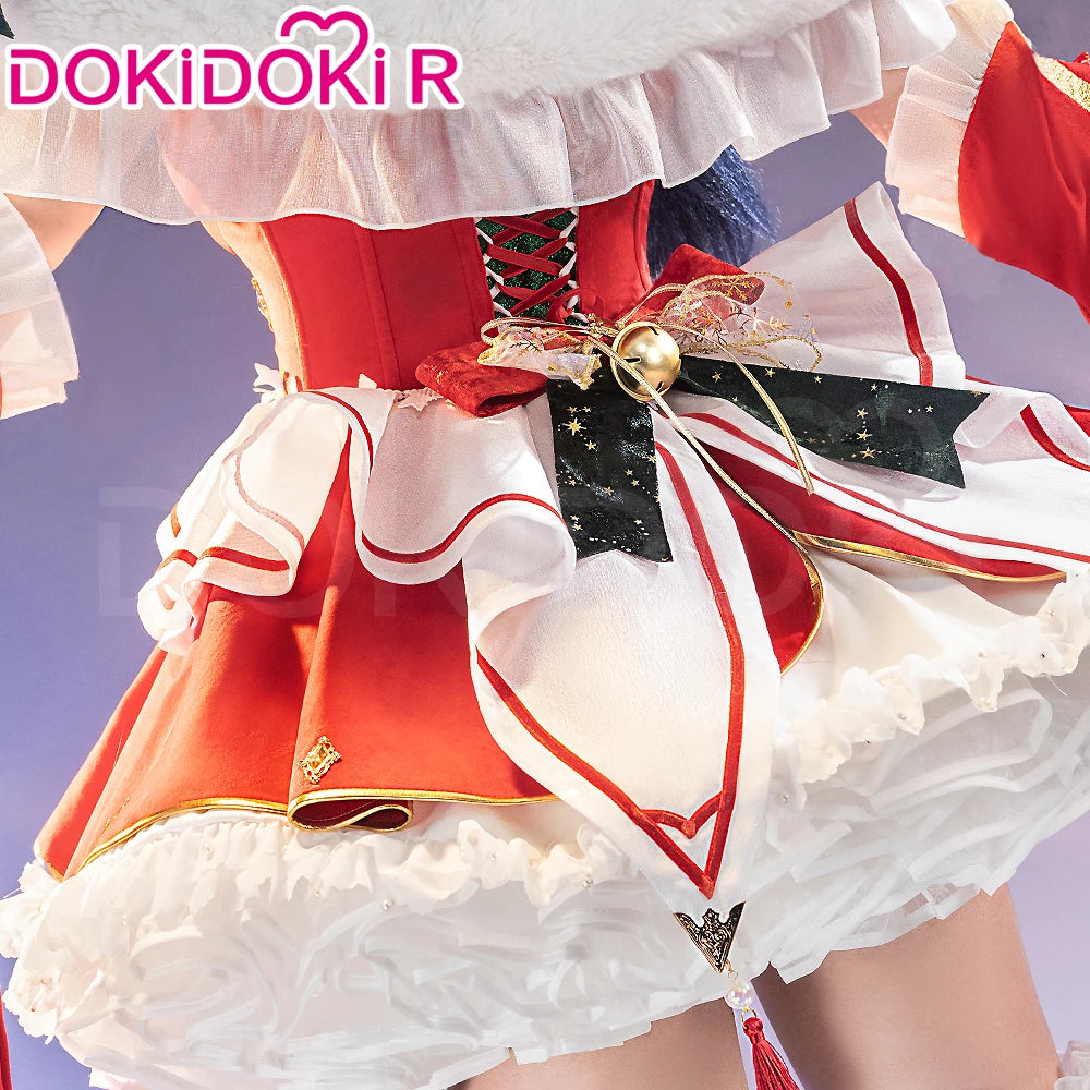 Ahrii Doujin Cosplay Costume Game Cosplay【S-3XL】DokiDoki-R Ahrii Red Dress Christmas Cosplay Women Costume Plus Size