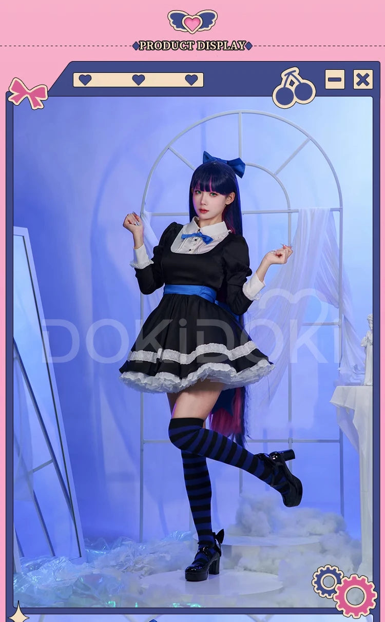 IN STOCK Stocking Cosplay Costume Anime DokiDoki-R Women Stocking Black Dress Cute Women Halloween Cosplay Female Cosplay