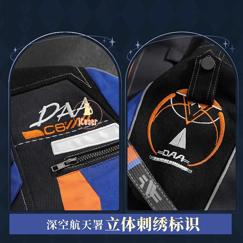 iCoser Love and Deepspace Caleb Cosplay Costume Wig Flying Jacket Uniform Necklace Halloween Party for Women Men Carnival Props