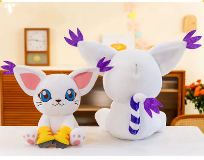 40-80CM Large Big Size Gatomon Plushies Tailmon Peluche Cartoon Anime Plush Comfortable Soft Doll Children's Ornament Toy Gifts