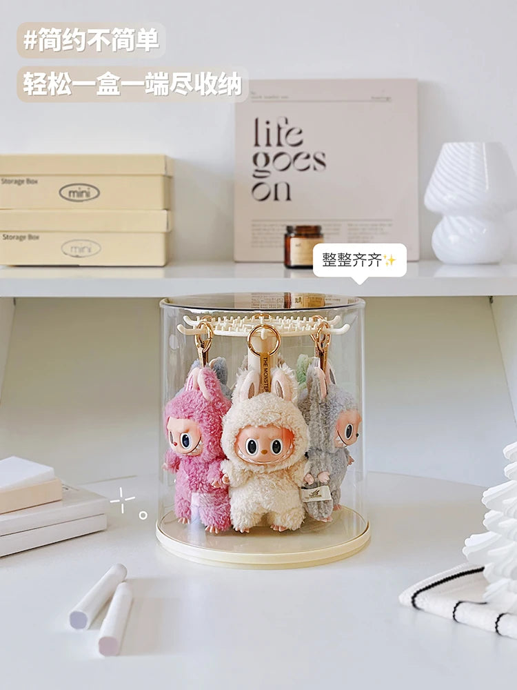 New Labu Pendant Display Box Rotating Transparent Labu Doll Handmade Blind Box Storage Display Stand Decorative Accessories