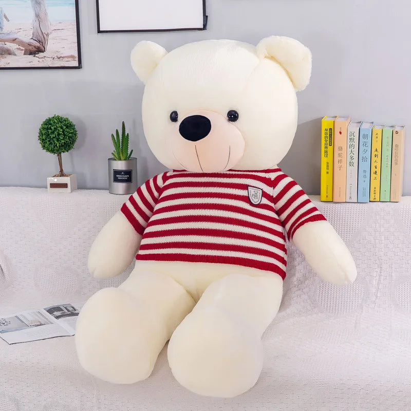 160Cm Big sweater bow tie Plush Toy Teddy Bear Giant Stuffed Animals Birthday Anniversary Gift Soft Sleeping Pillow Grilfriend